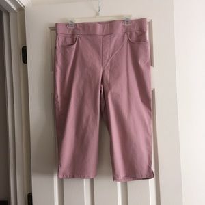 NWOT- Gloria Vanderbilt mauve pull-on capris.